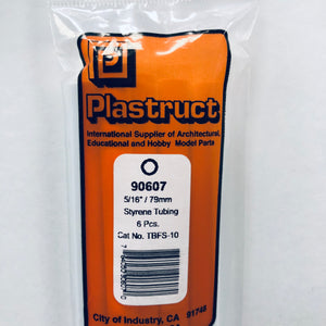 Plastruct 90607 Styrene Tube 5/16"x 15" (6)