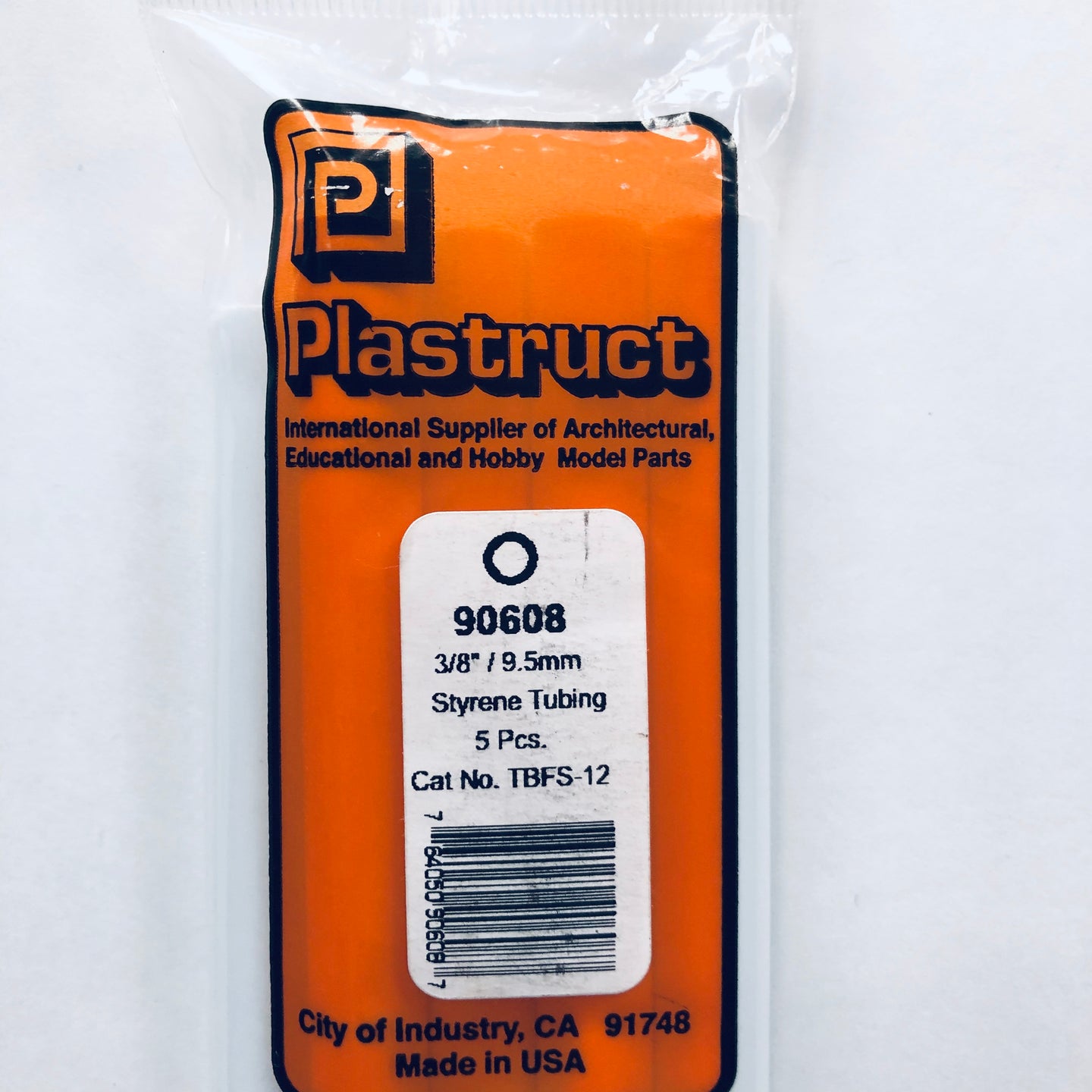 Plastruct 90608 Styrene Tube 3/8