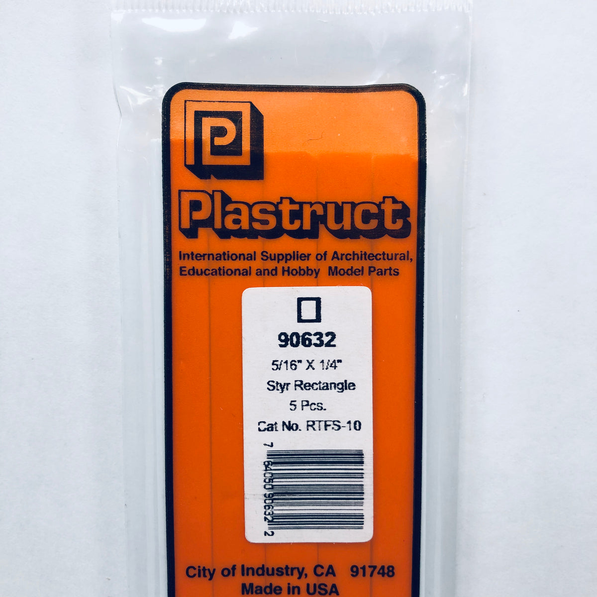 Plastruct 90632 Styrene Rectangle Tube 5/16