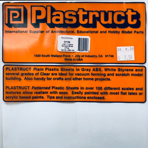 Plastruct 91104 Styrene White Sheet 0.040"x 12"x 7" (4)