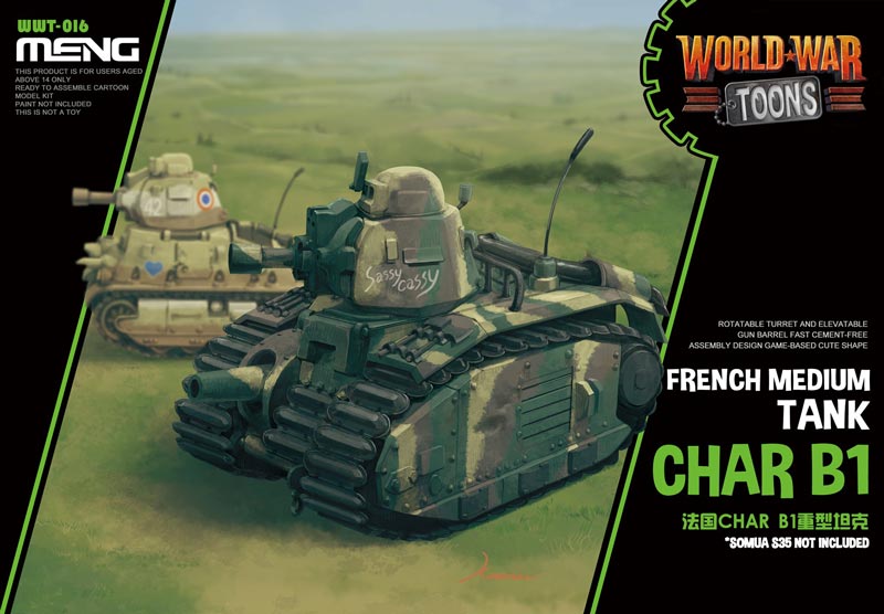 Meng Kids World War Toons Snaptite French CHAR B1 WWT-016