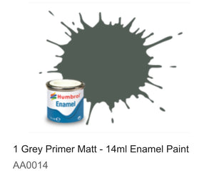 Humbrol Enamel 14ml (  1) Grey Primer Matt AA0014