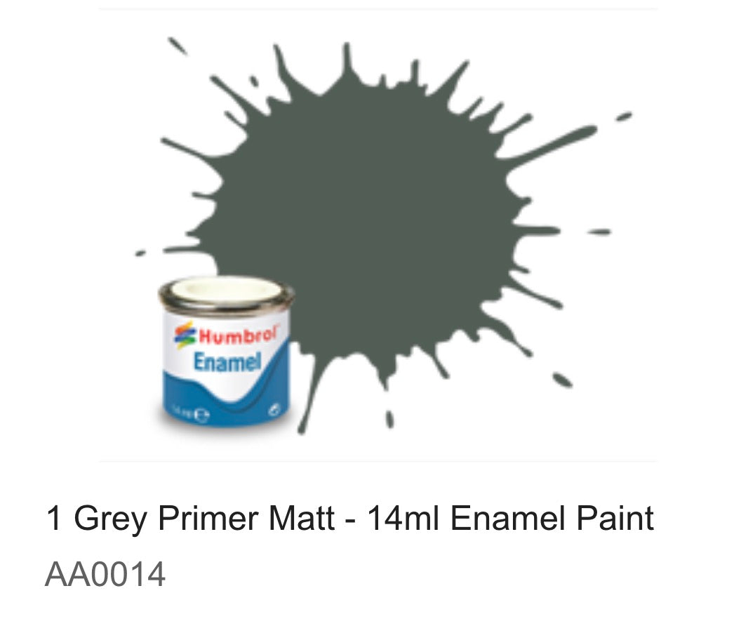 Humbrol Enamel 14ml (  1) Grey Primer Matt AA0014