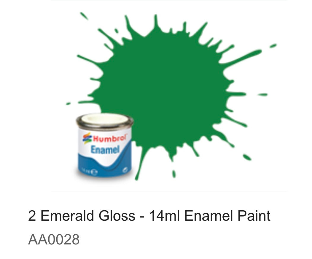 Humbrol Enamel 14ml (  2) Emerald Gloss AA0028