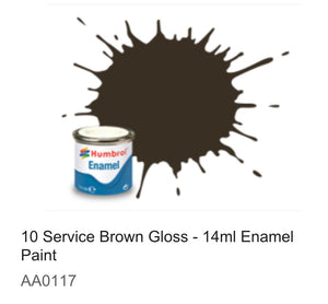 Humbrol Enamel 14ml ( 10) Service Brown Gloss AA0117