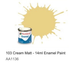 Humbrol Enamel 14ml (103) Cream Matt AA1136