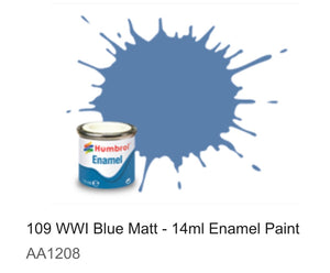 Humbrol Enamel 14ml (109) WW1 Blue Matt AA1208