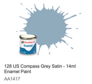 Humbrol Enamel 14ml (128) US Compass Grey Satin AA1417