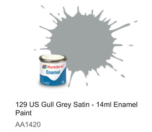 Humbrol Enamel 14ml (129) US Gull Grey Satin AA1420