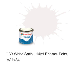 Humbrol Enamel 14ml (130) White Satin AA1434