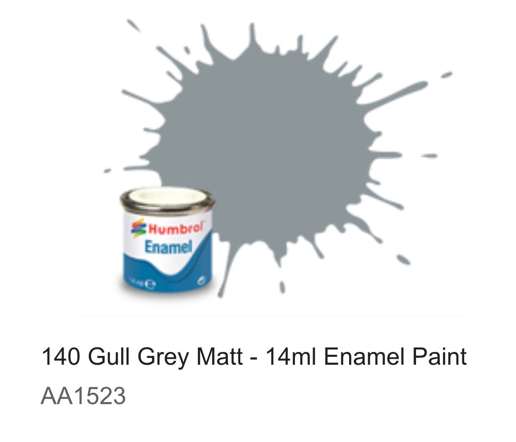 Humbrol Enamel 14ml (140) Gull Grey Matt AA1523
