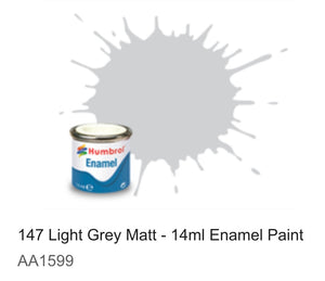 Humbrol Enamel 14ml (147) Light Grey Matt  AA1599