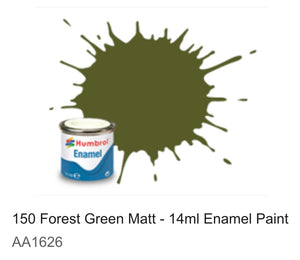 Humbrol Enamel 14ml (150) Forest Green Matt AA1626