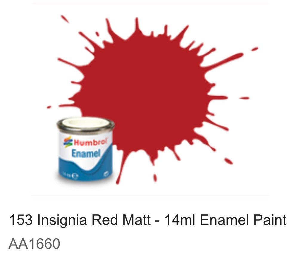 Humbrol Enamel 14ml (153) Insignia Red Matt AA1660