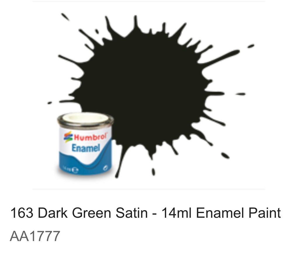 Humbrol Enamel 14ml (163) Dark Green Satin AA1777