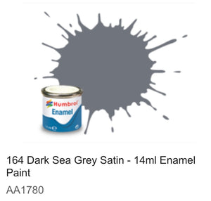 Humbrol Enamel 14ml (164) Dark Sea Grey Satin AA1780