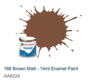 Humbrol Enamel 14ml (186) Brown Matt AA6224