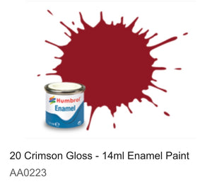 Humbrol Enamel 14ml ( 20) Crimson Gloss AA0223