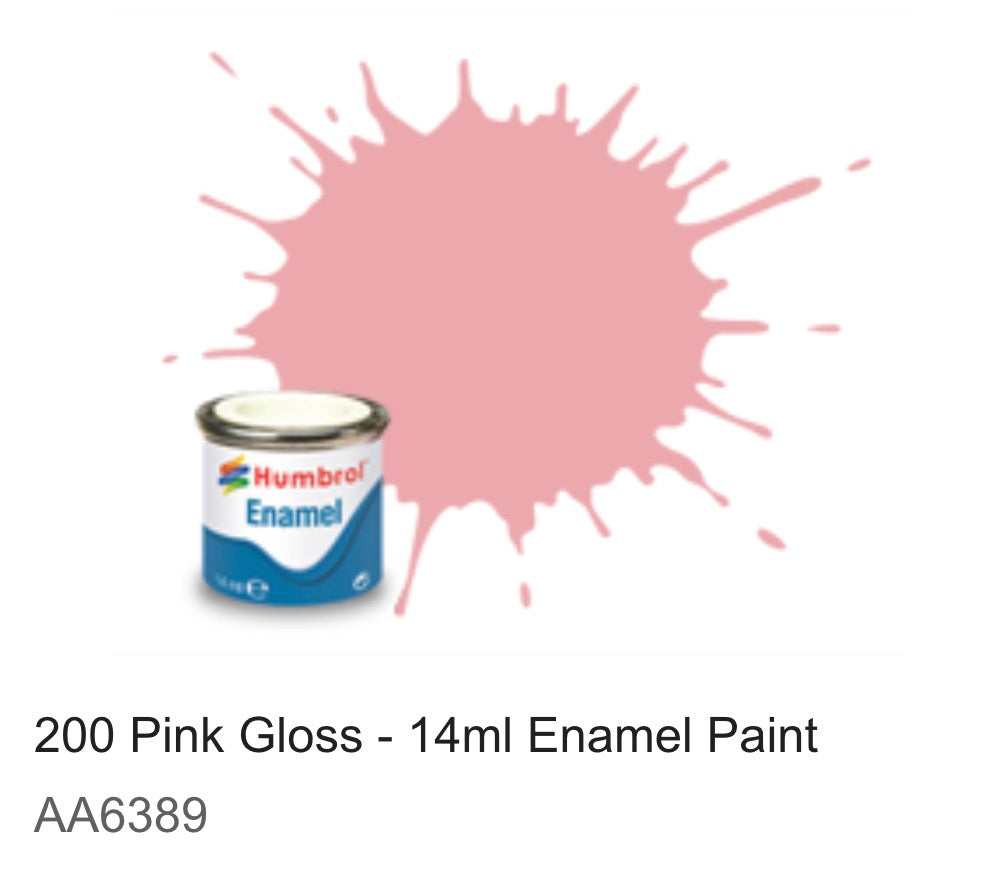 Humbrol Enamel 14ml (200) Pink Gloss AA6389