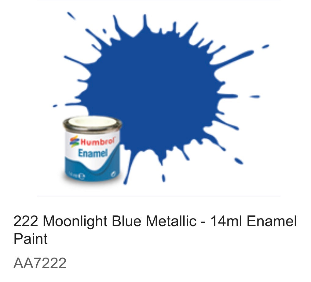 Humbrol Enamel 14ml (222) Moonlight Blue Metallic AA7222