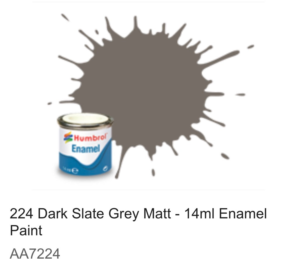 Humbrol Enamel 14ml (224) Dark Slate Grey Matt AA7224