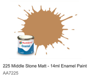 Humbrol Enamel 14ml (225) Middle Stone Matt AA7225
