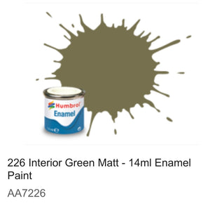 Humbrol Enamel 14ml (226) Interior Green Matt AA7226
