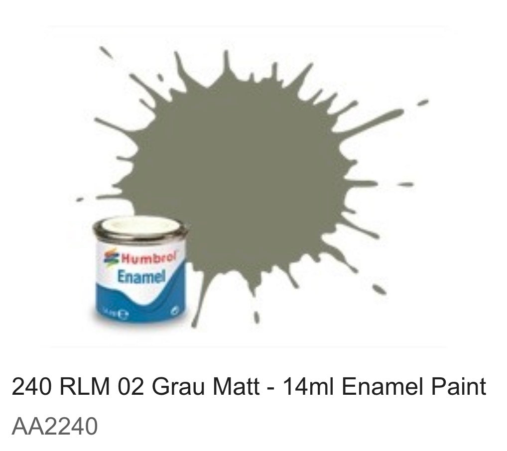 Humbrol Enamel 14ml (240) RLM02 Grau Matt AA2240