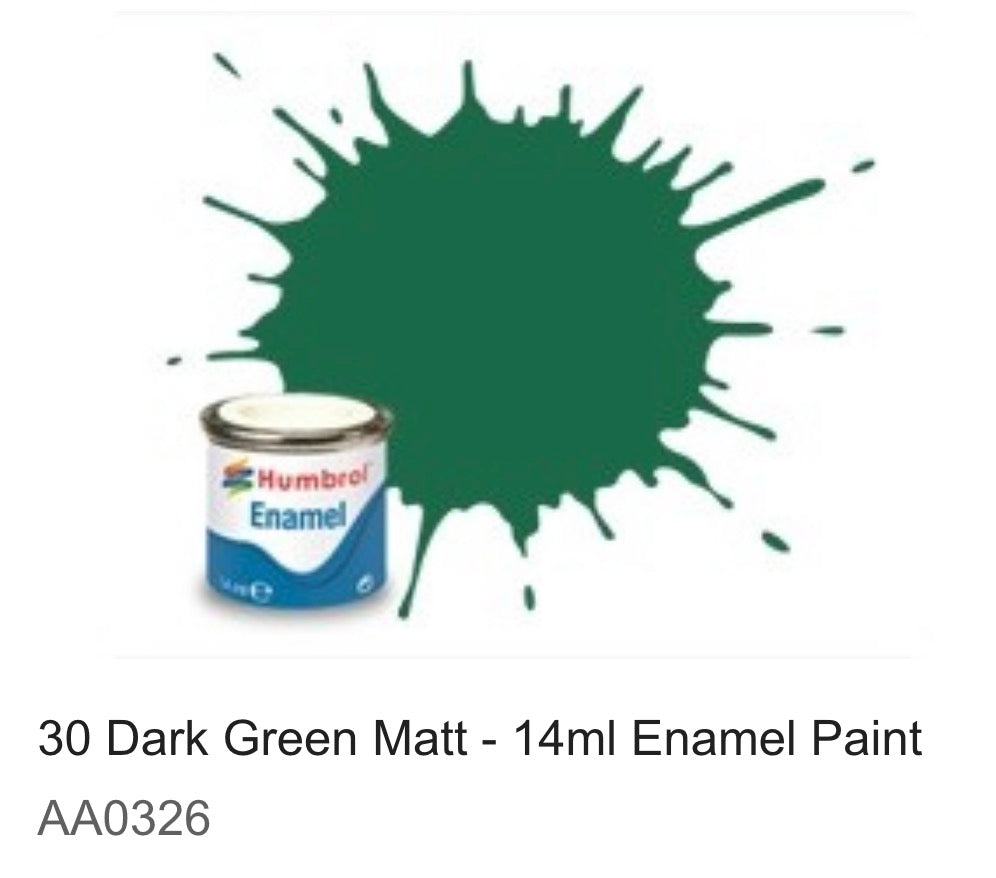 Humbrol Enamel 14ml ( 30) Dark Green Matt AA0326