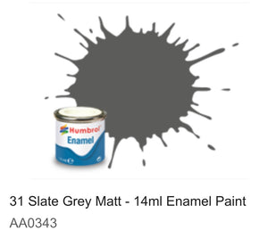 Humbrol Enamel 14ml ( 31) Slate Grey Matt AA0343