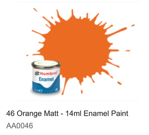 Humbrol Enamel 14ml ( 46) Matt Orange Matt AA0046