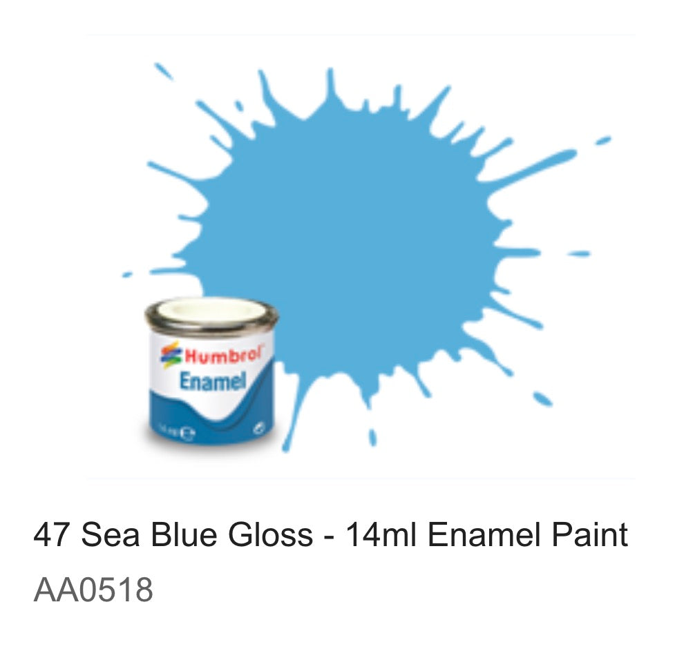 Humbrol Enamel 14ml ( 47) Sea Blue Gloss AA0518