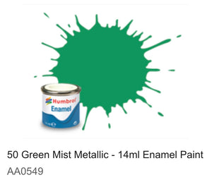 Humbrol Enamel 14ml ( 50) Green Mist Metallic AA0549