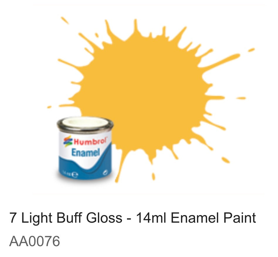 Humbrol Enamel 14ml (  7) Light Buff Gloss AA0076