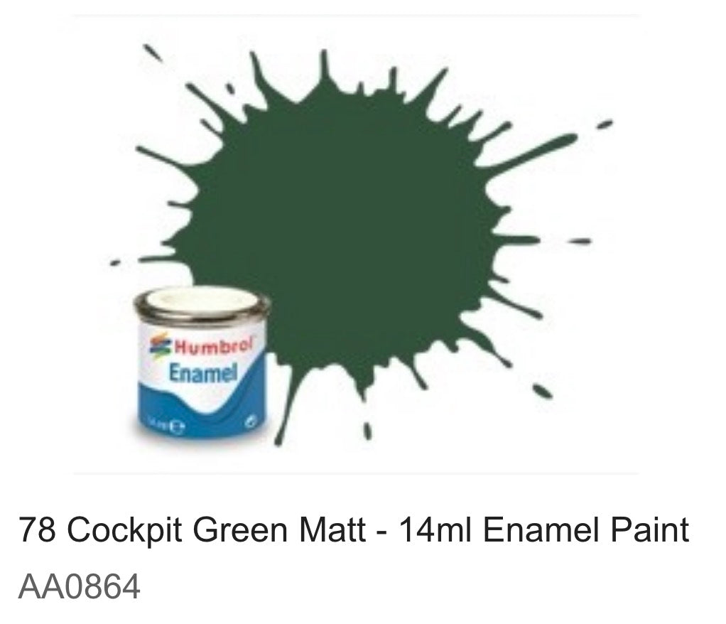 Humbrol Enamel 14ml ( 78) Cockpit Green Matt AA0864 – Burbank's