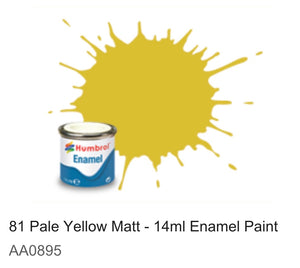 Humbrol Enamel 14ml ( 81) Pale Yellow Matt AA0895