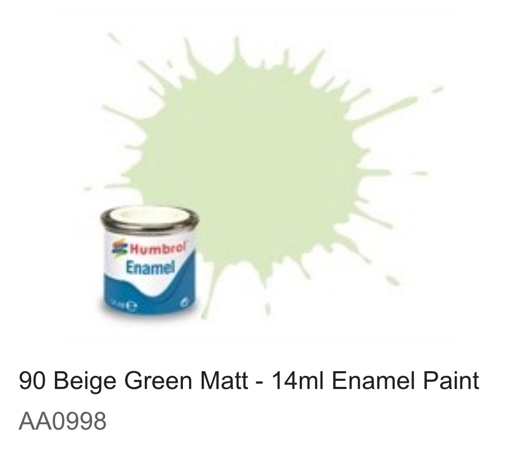 Humbrol Enamel 14ml ( 90) Beige Green Matt AA0998