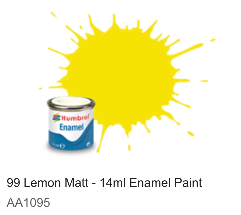 Humbrol Enamel 14ml ( 99) Lemon Matt AA1095
