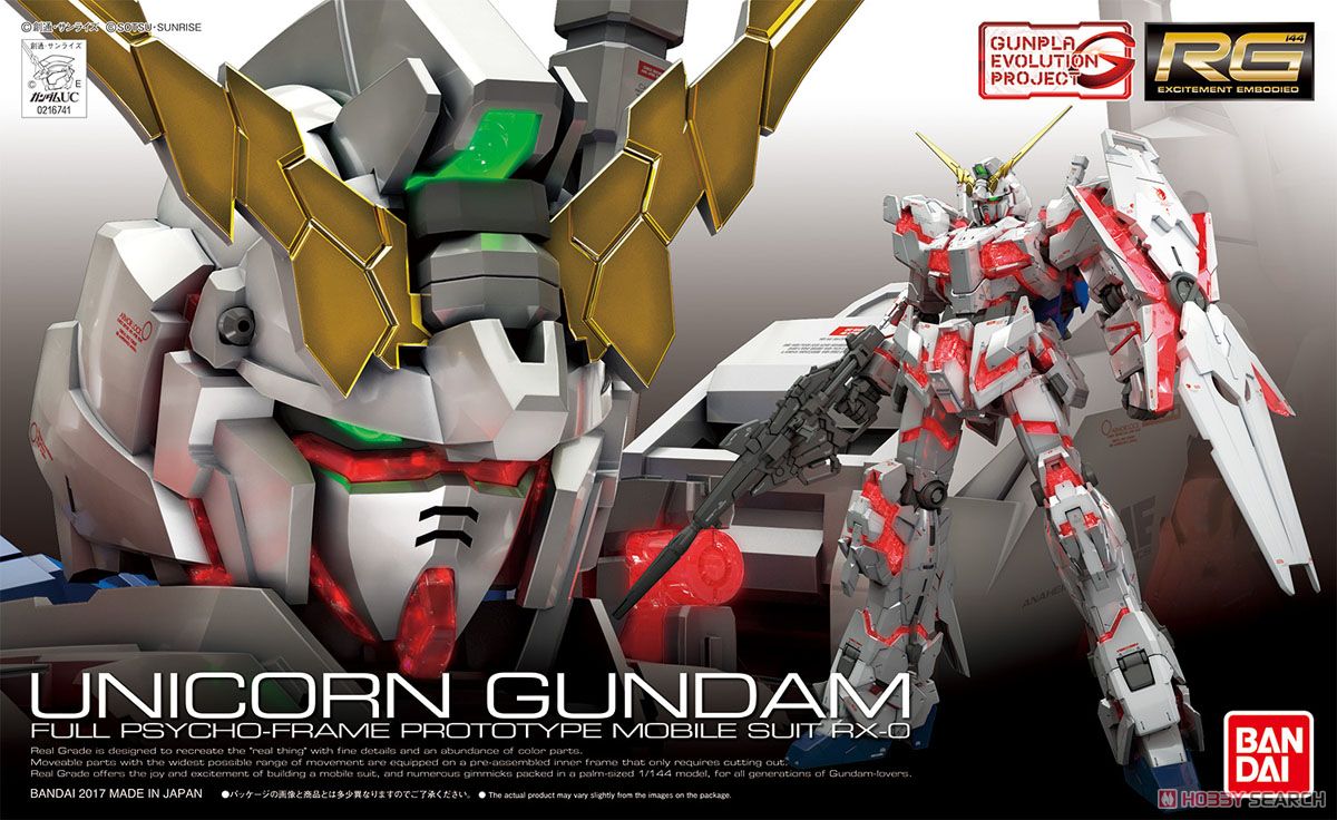 Bandai 1/144 RG #25 Unicorn Gundam Full Psycho-Frame Prototype Mobile Suit RX-0 5061620