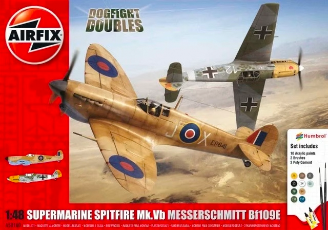 Airfix 1/48 Dogfight Doubles BF109 vs Spitfire Mk Vb A50160