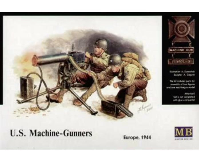 MasterBox 1/35 US Machine Gunners (2) w/ Browning M1917A1 MG MB3519