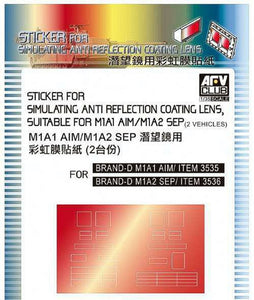 AFV Club 1/35 Sticker For Anti Reflective Coating M1A1/M1A2 SEP AC35017