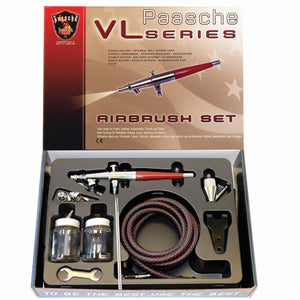 Paasche VLS-3AS Dual Action Siphon Feed Airbrush Set w/ 3 Needle Sets