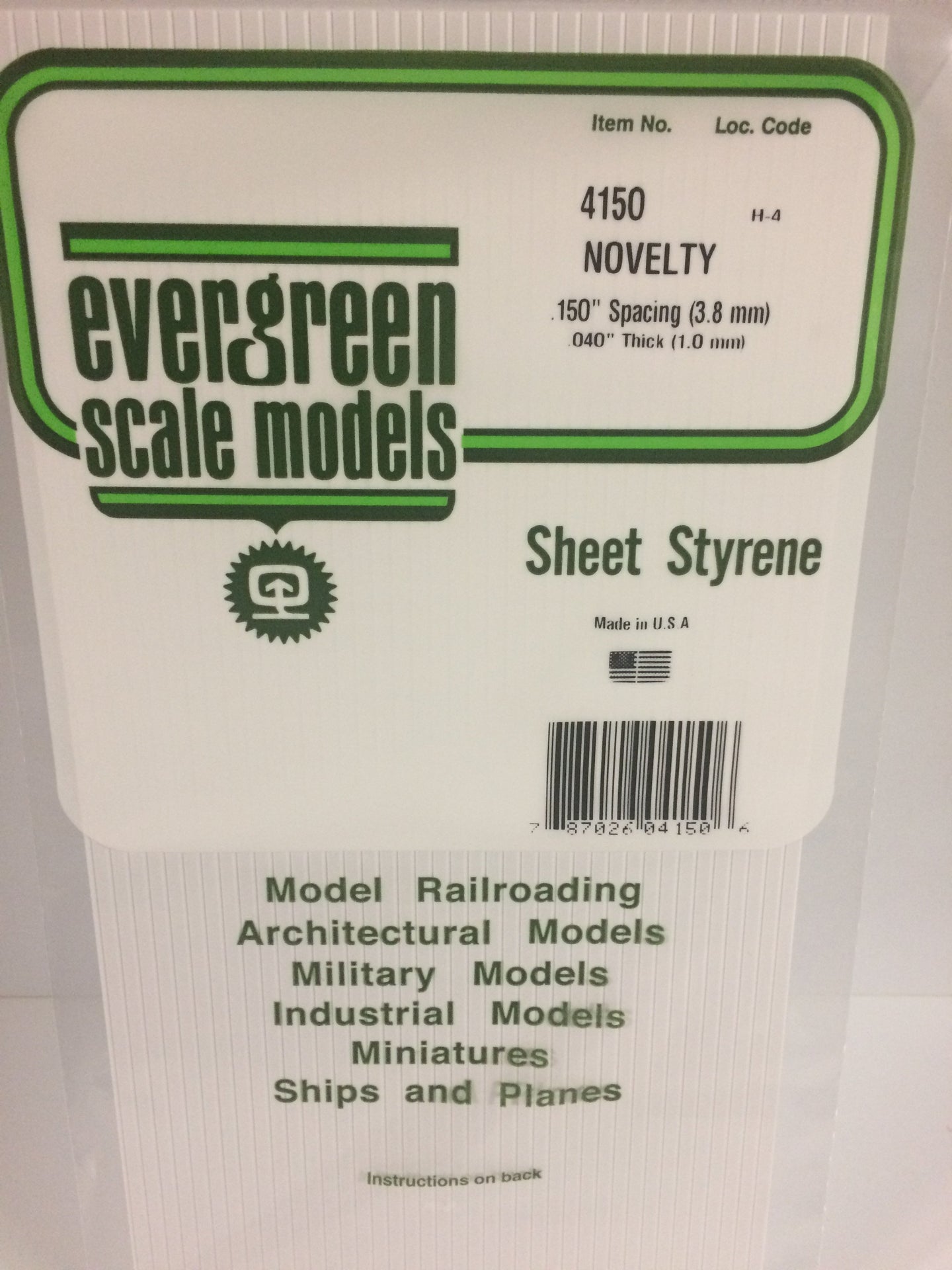 Evergreen 4150 Styrene Plastic Novelty 0.150