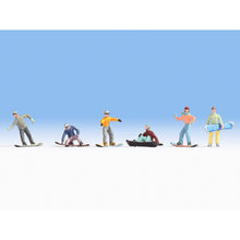 Load image into Gallery viewer, Noch 1/87 HO Snowboarders Figure Set 15826