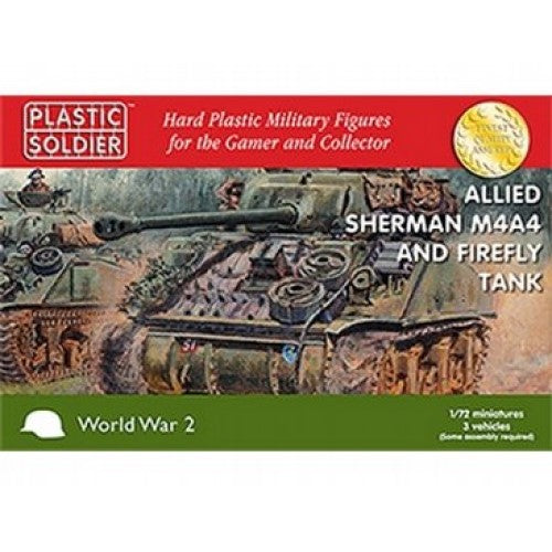 Plastic Soldier 1/72 Sherman M4A4 / Firefly Tank (3 Vehicles)  WW2V20015