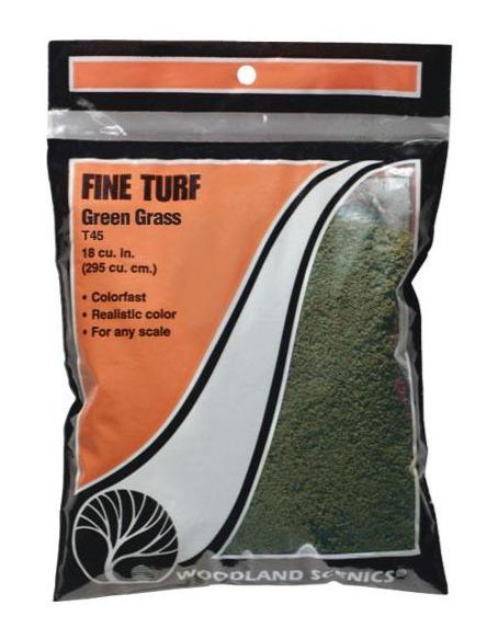 Woodland Scenics T45 Fine Turf Green Grass Bag