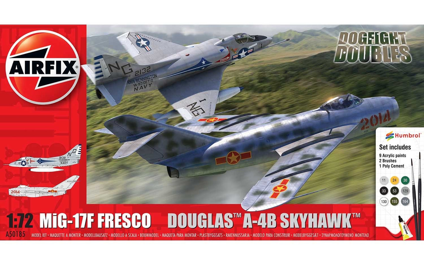 Airfix Starter Set 1/72 Mig-17F & A-4B Skyhawk Dogfight Double A50185