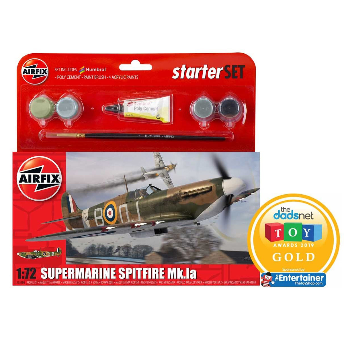 Microaces Spitfire Kit Airfix Starter Set 1/72 British Spitfire Mk.1a A55100 – Burbank's House ...