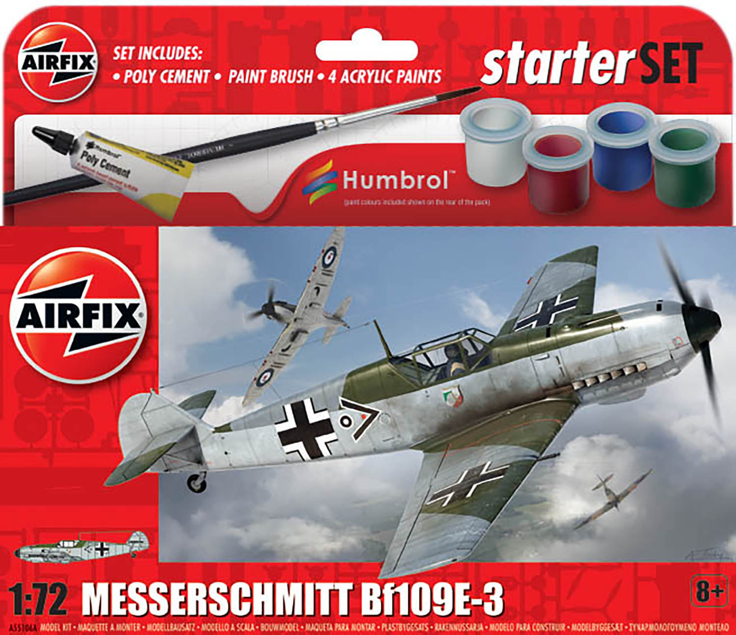 Airfix Gift Set 1/72 German Messerschmitt Bf109E-3 A55106A